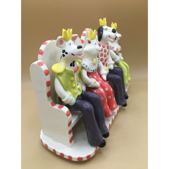 REIGNING Cats and Dogs SEXTON Sculpture Ceramic Figurine UNIQUE - Picture 9 of 13